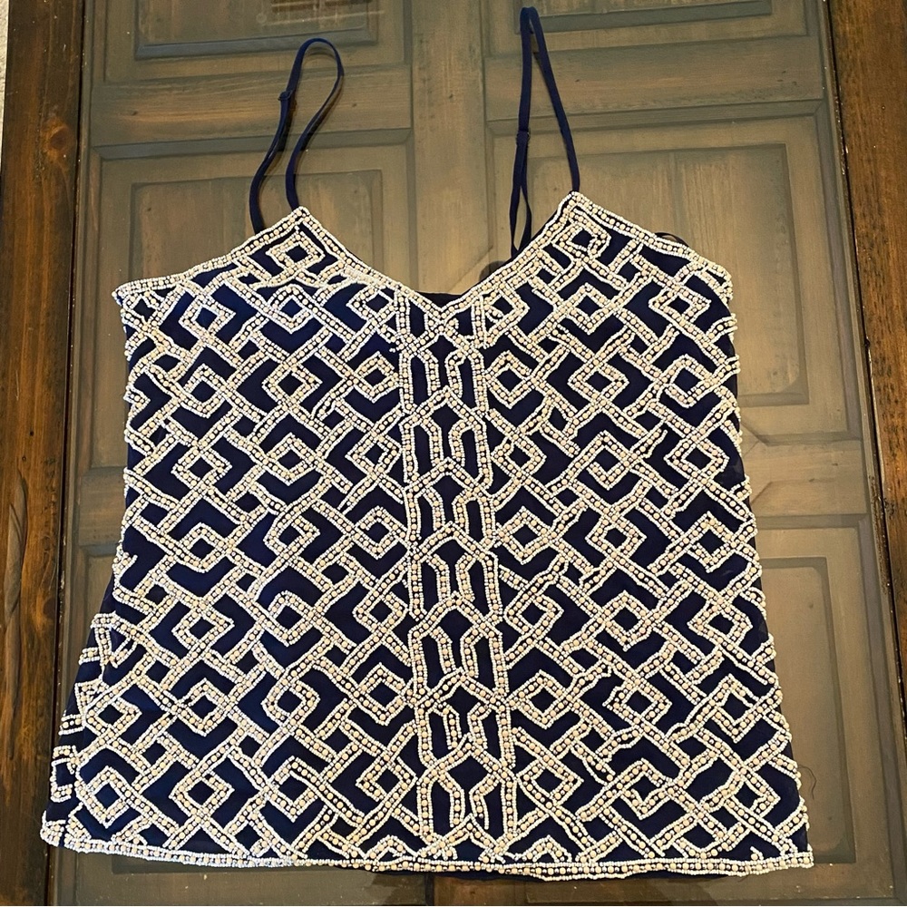 Parker Beaded Silk top size S - Picture 4 of 14